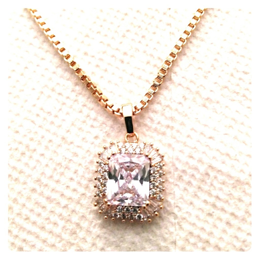 Gold filled CZ pendant and necklace